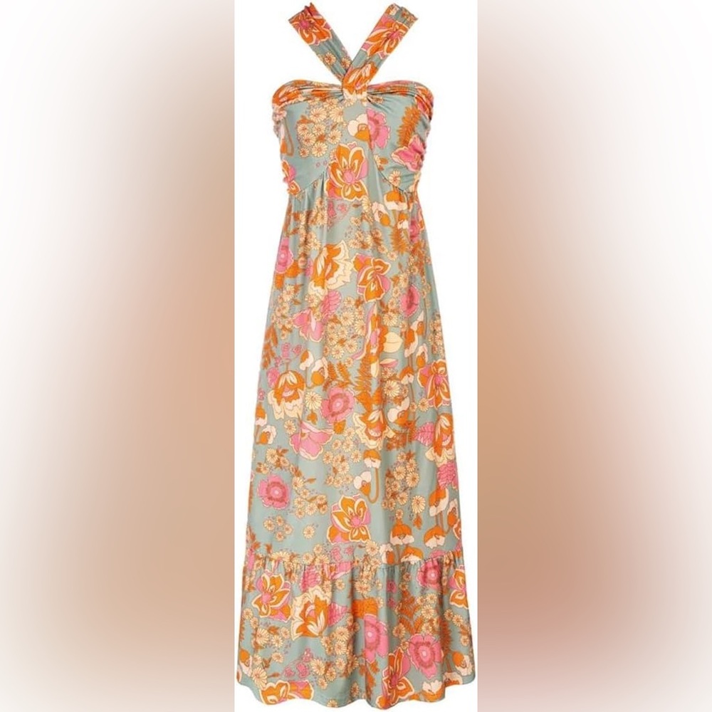 BNWT Grace Karin Floral Maxi Halter Dress